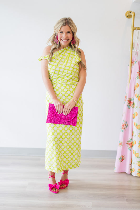 Asymmetrical One Shoulder Chainlink Dress