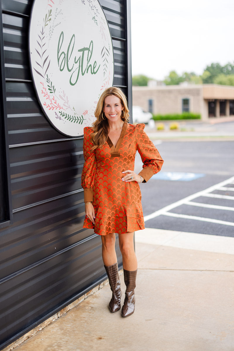 Jenny Dress in Tangerine Mod
