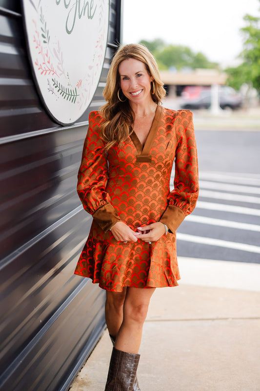 Jenny Dress in Tangerine Mod
