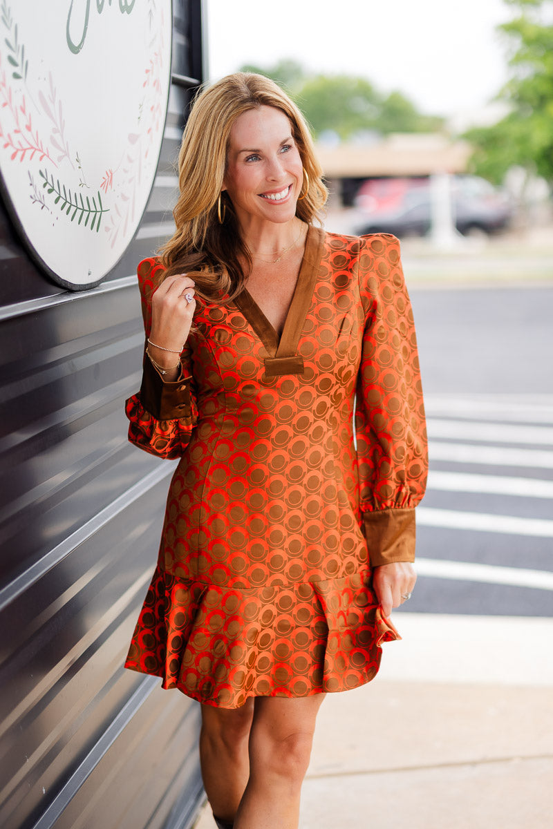 Jenny Dress in Tangerine Mod
