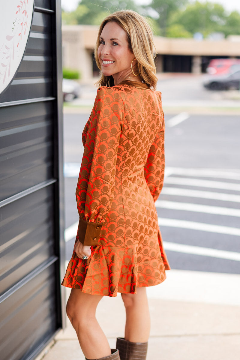 Jenny Dress in Tangerine Mod