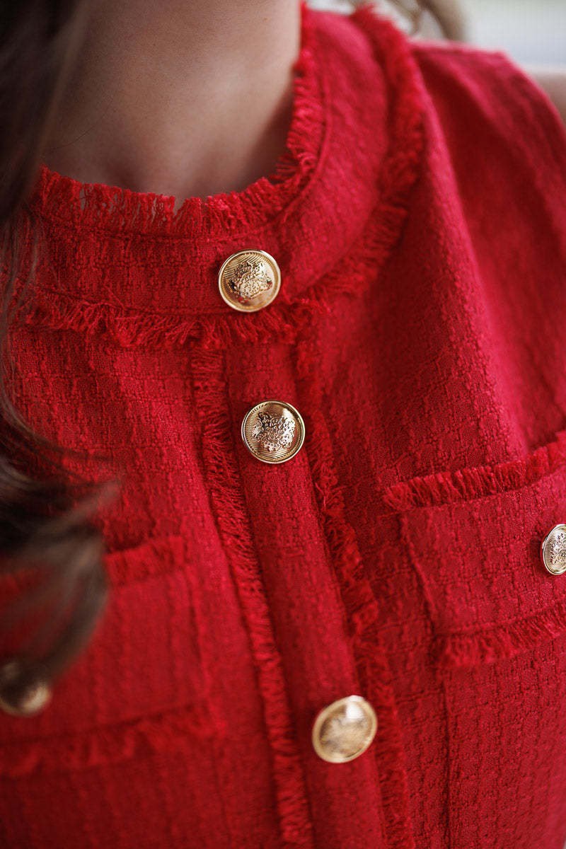 Tweed Dress in Red