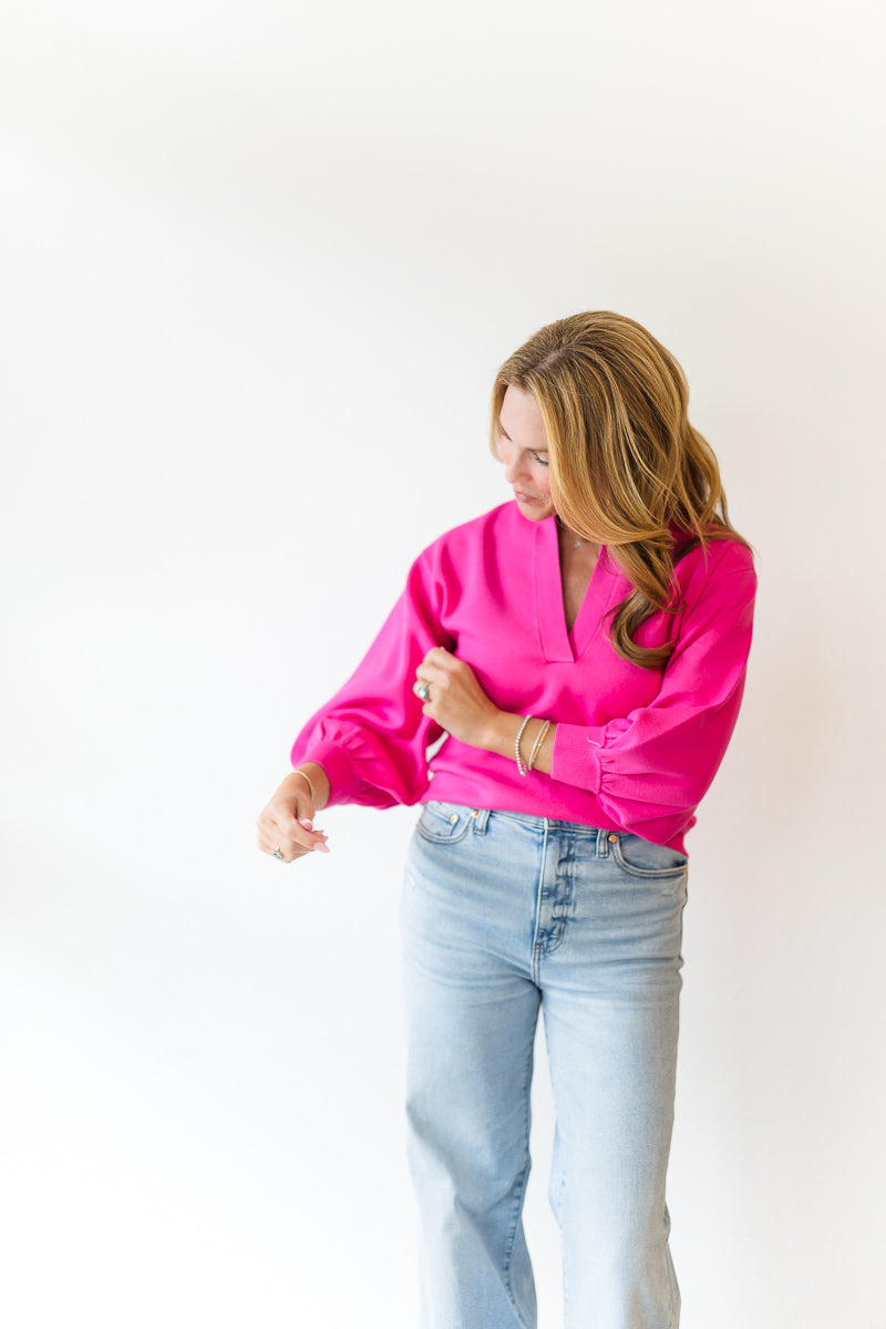 Lolli Sweater in Fuchsia Fedora