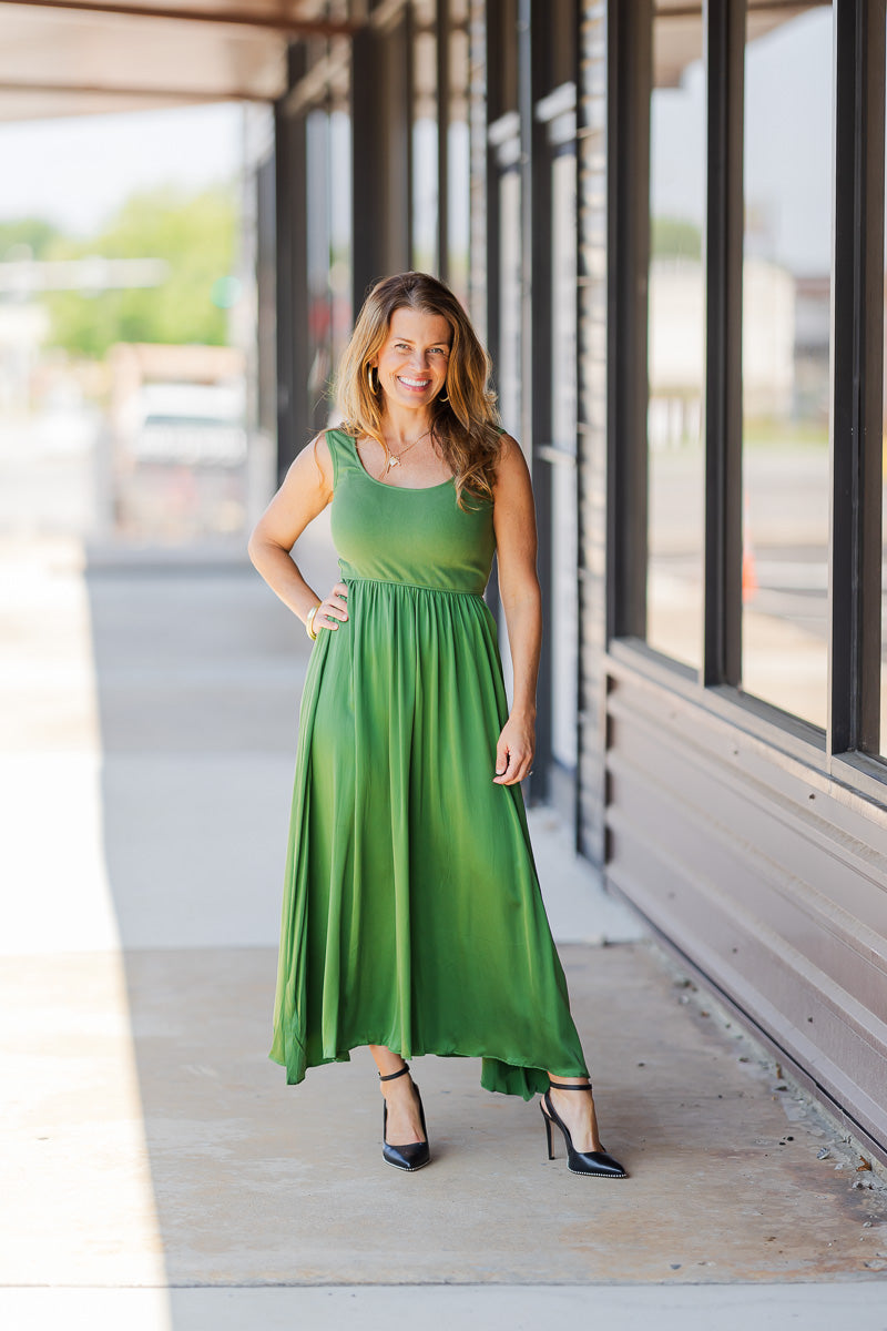 FINAL SALE Blythe Dress in Evergreen