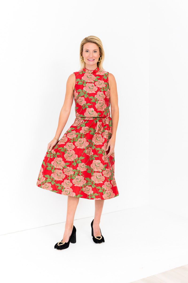 FINAL SALE Tricia Top in Red Rose