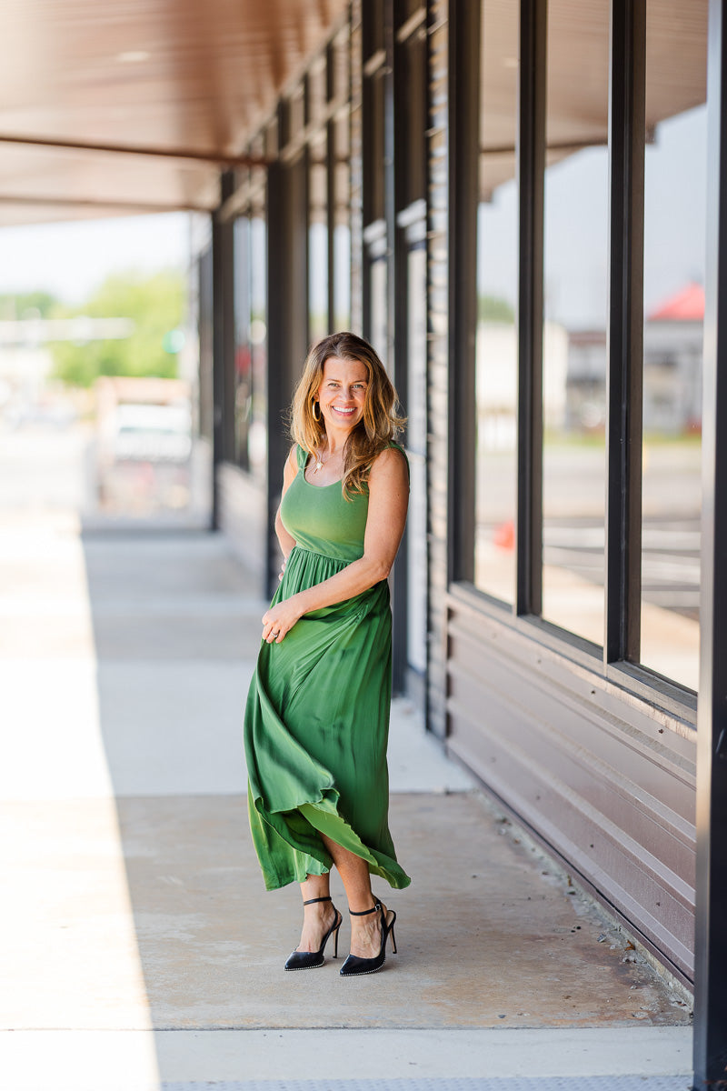 FINAL SALE Blythe Dress in Evergreen