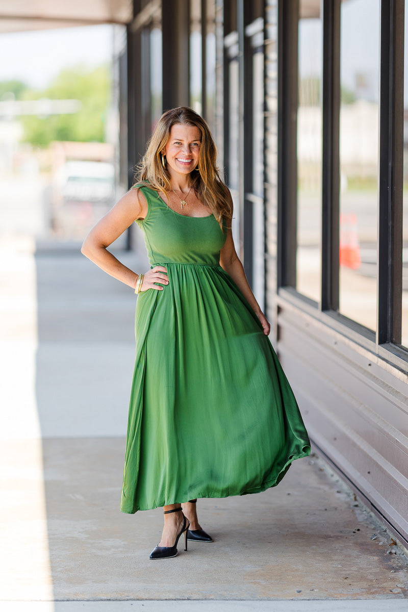 FINAL SALE Blythe Dress in Evergreen