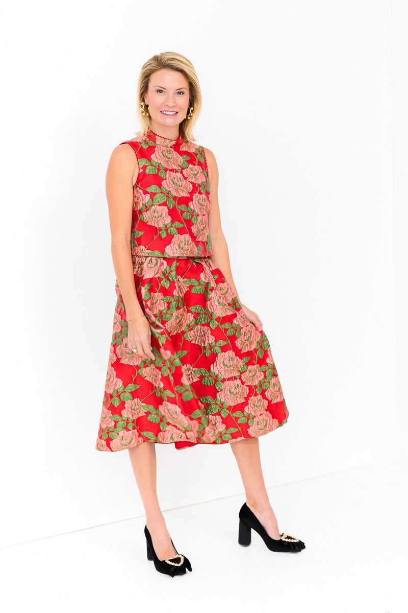 FINAL SALE Tricia Top in Red Rose