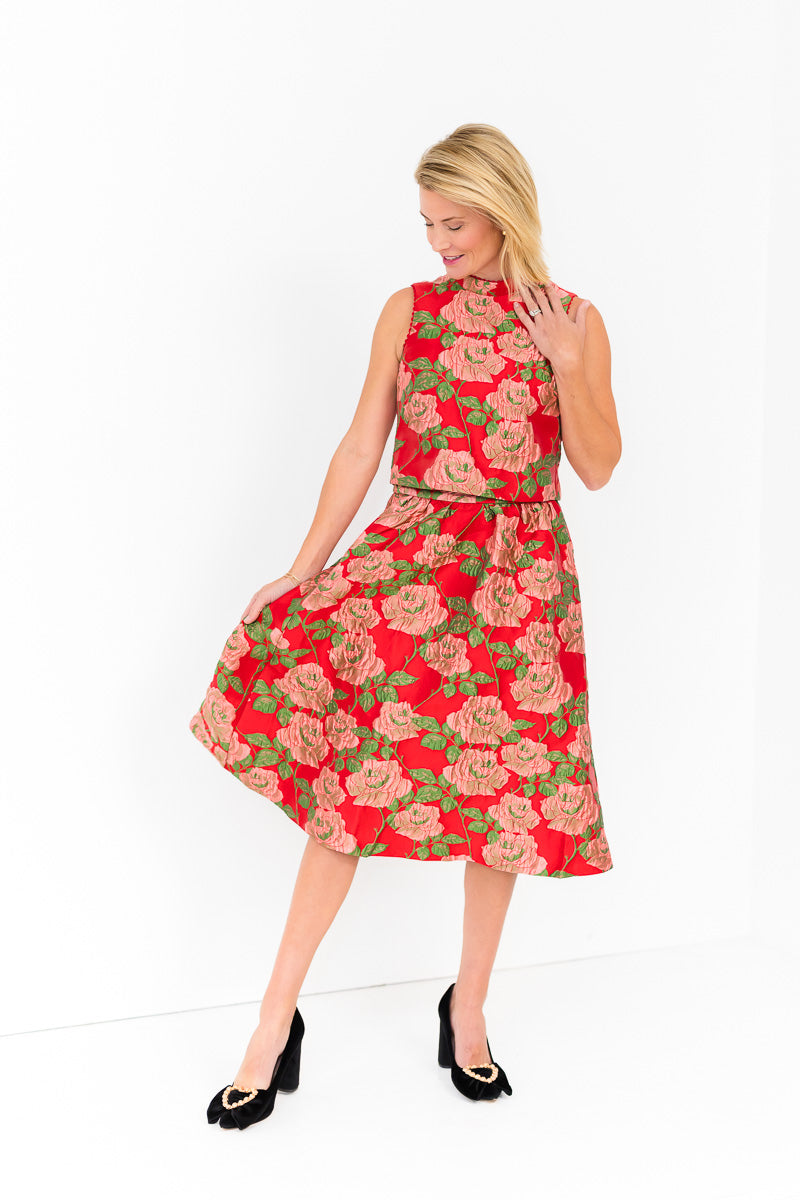 FINAL SALE Tricia Top in Red Rose