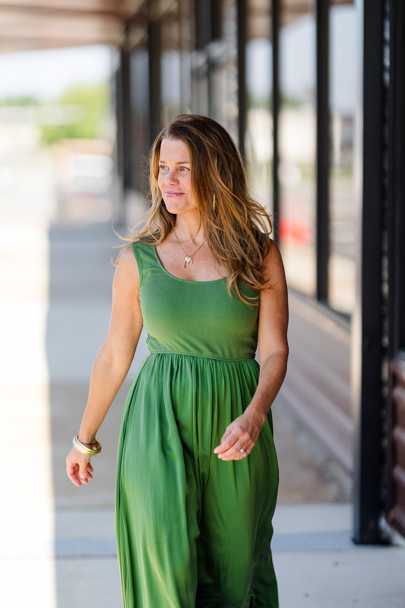 FINAL SALE Blythe Dress in Evergreen
