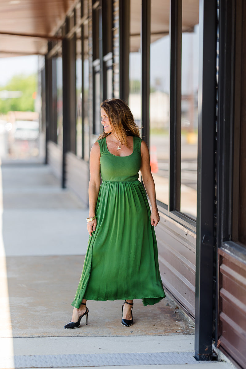 FINAL SALE Blythe Dress in Evergreen