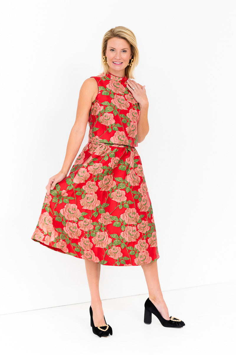 FINAL SALE Tricia Top in Red Rose