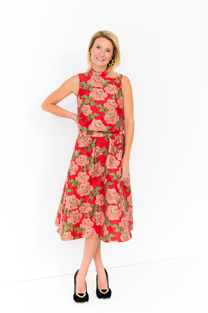 FINAL SALE Tricia Top in Red Rose