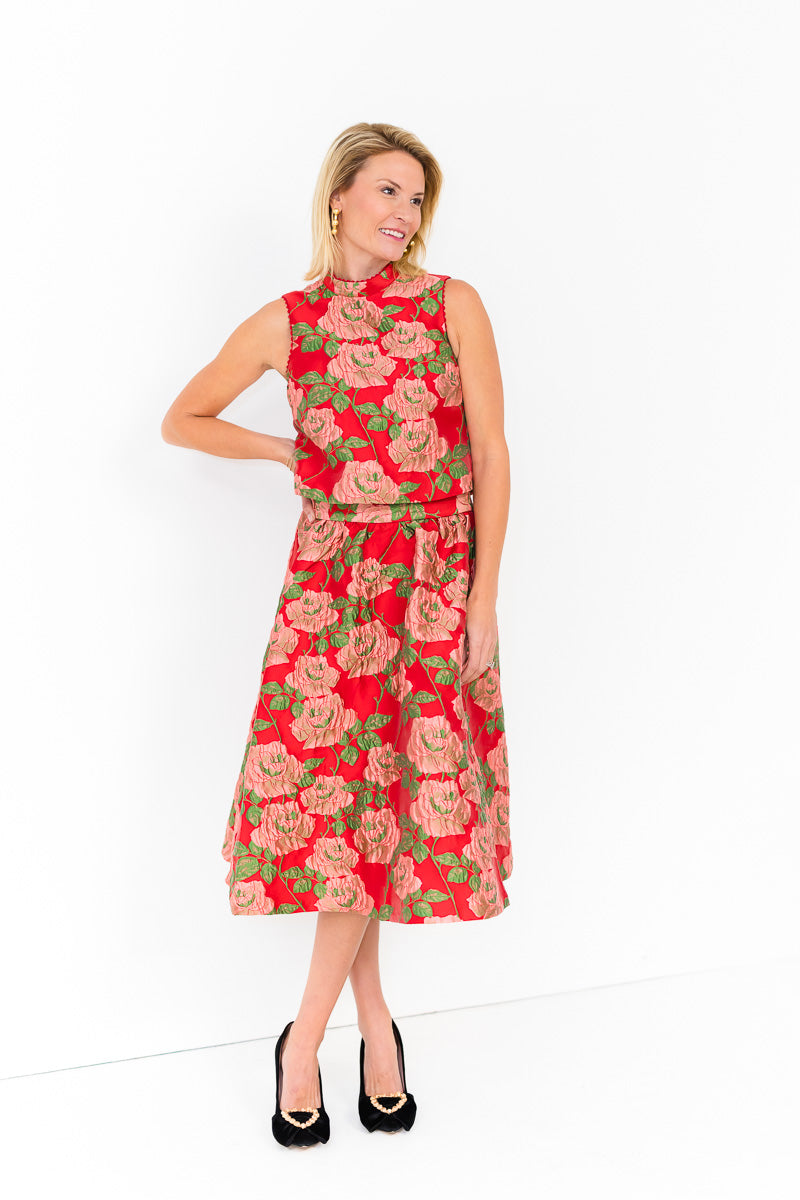 FINAL SALE Tricia Top in Red Rose