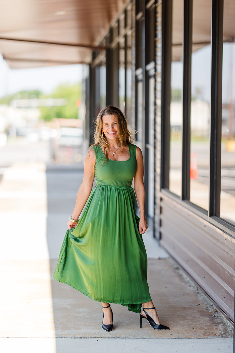 FINAL SALE Blythe Dress in Evergreen