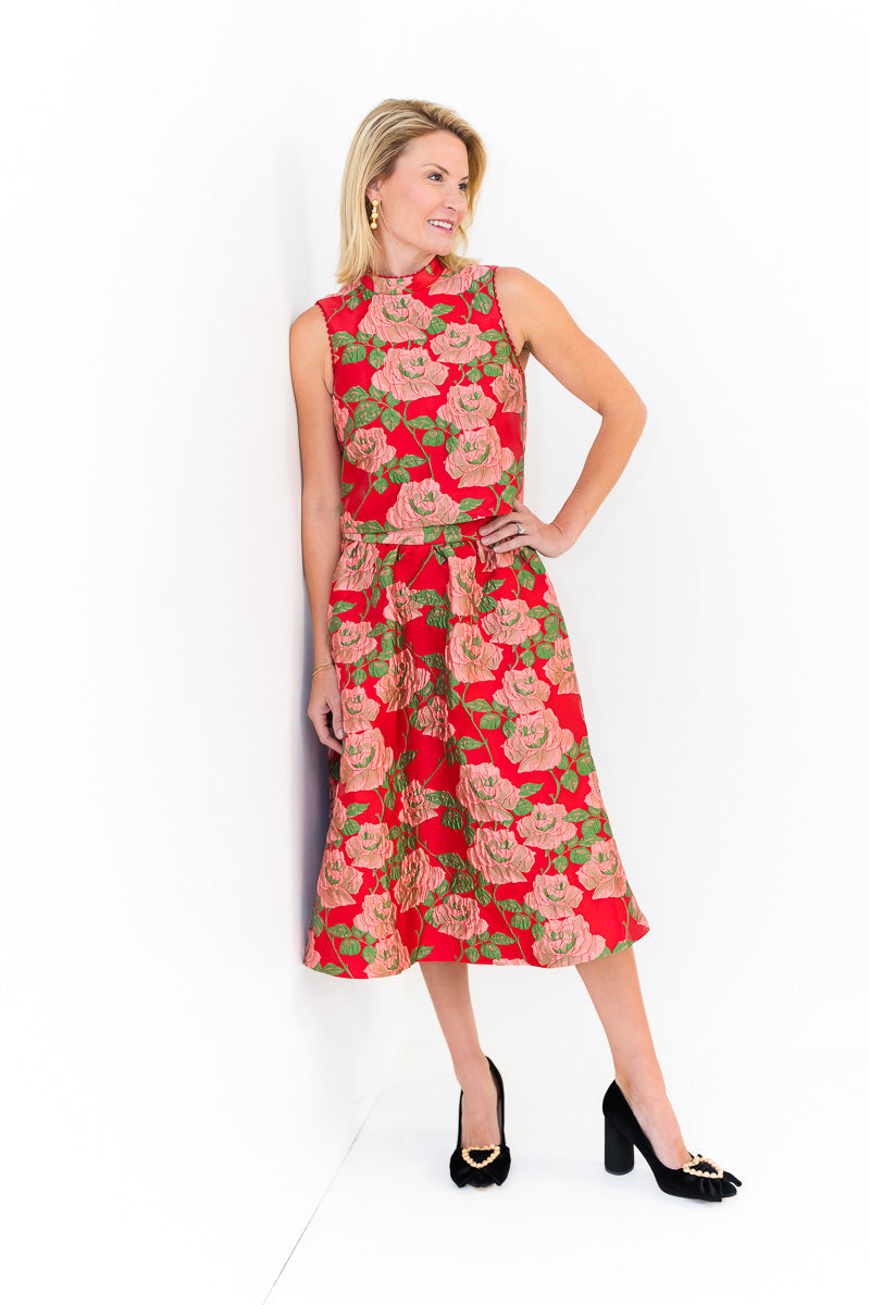 FINAL SALE Tricia Top in Red Rose