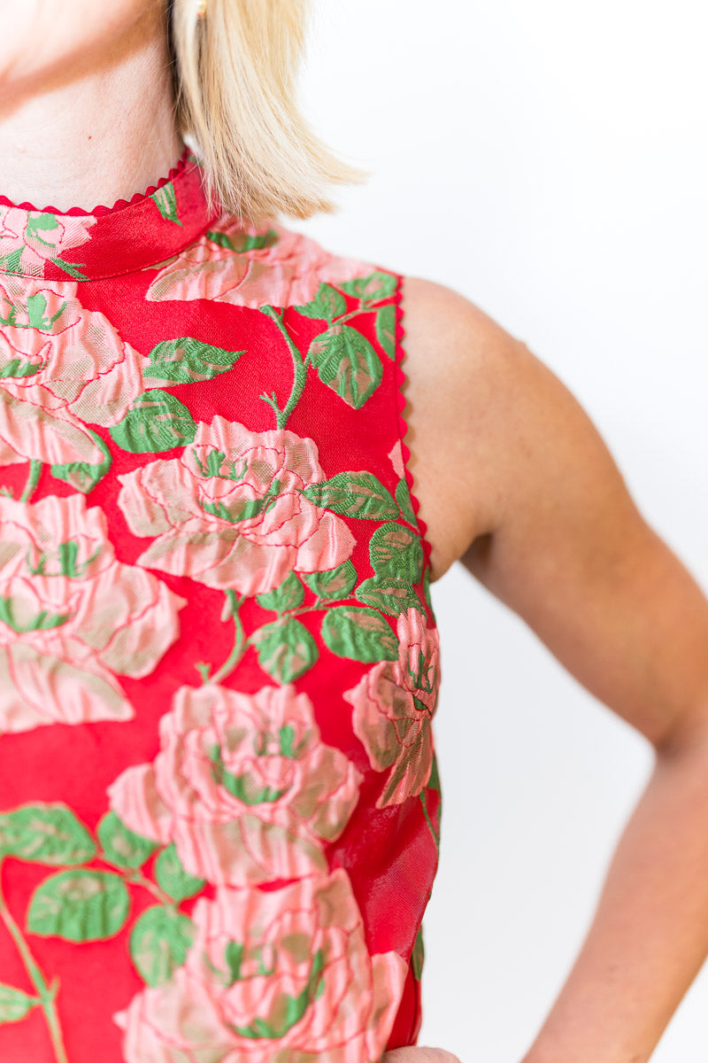 FINAL SALE Tricia Top in Red Rose