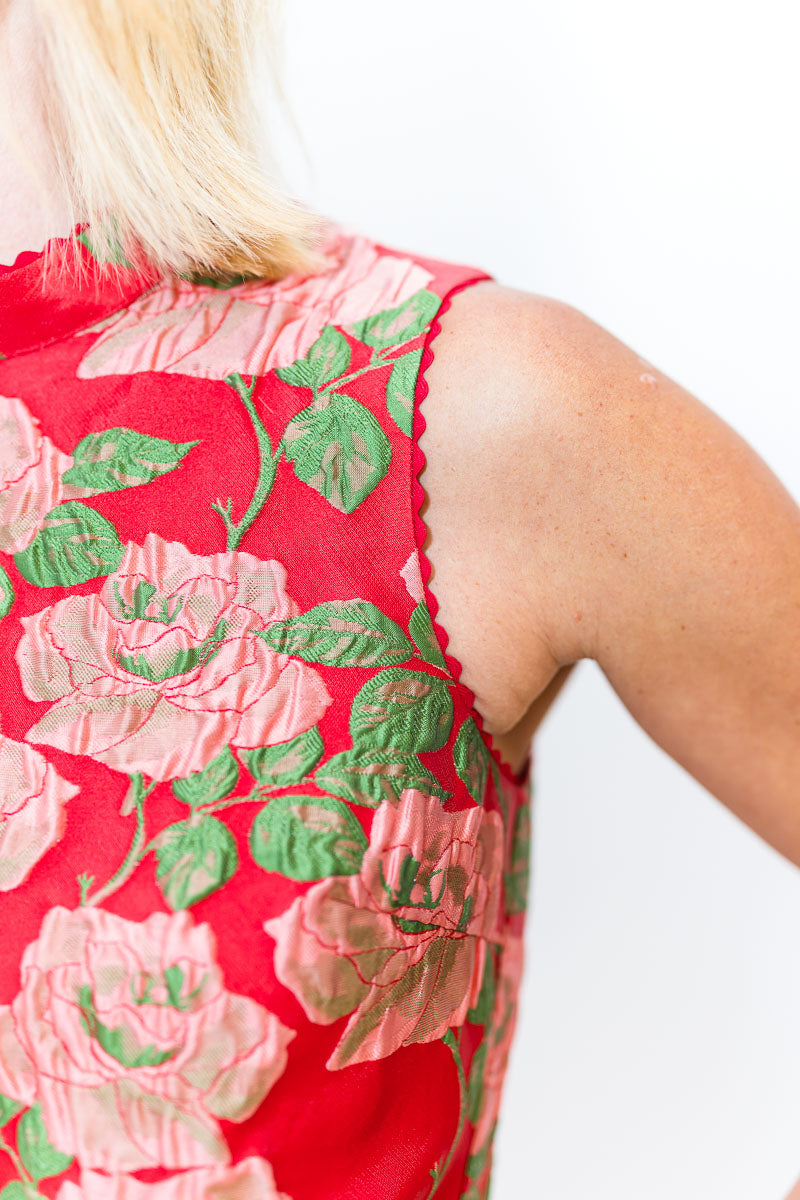 FINAL SALE Tricia Top in Red Rose