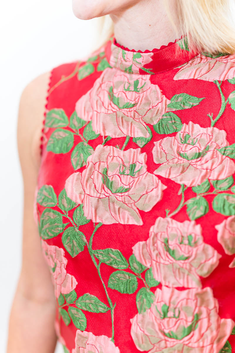 FINAL SALE Tricia Top in Red Rose