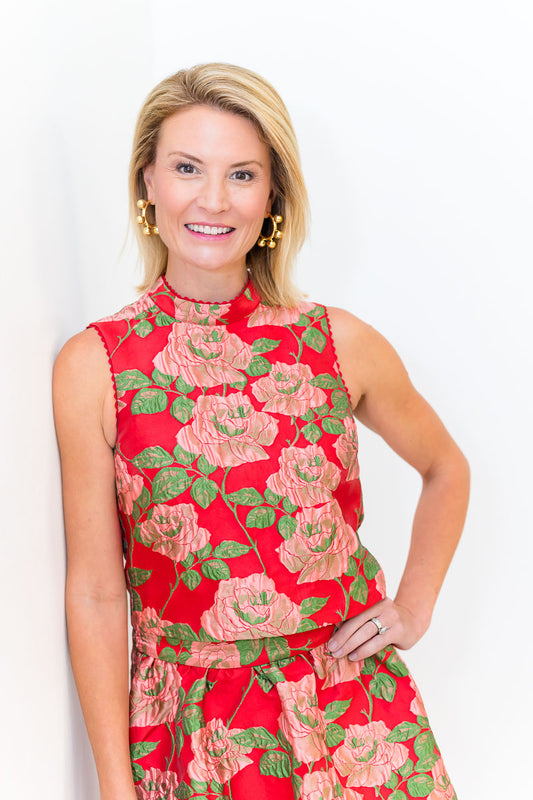 FINAL SALE Tricia Top in Red Rose