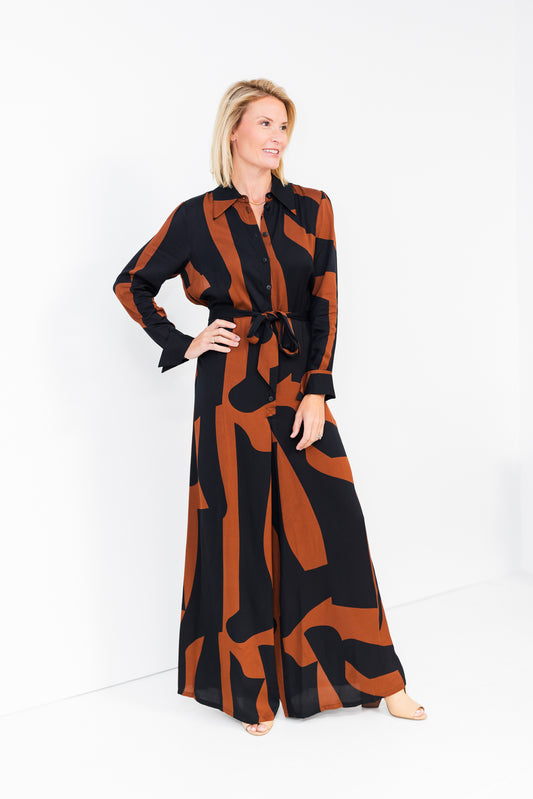 Final Sale Calista Jumpsuit in Mocha Brown