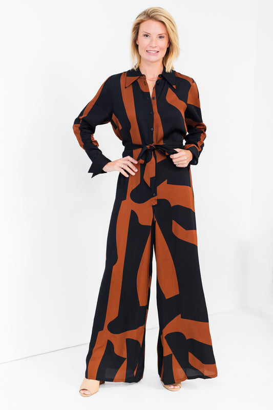 Final Sale Calista Jumpsuit in Mocha Brown