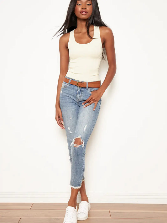 White Seamless Tank Top