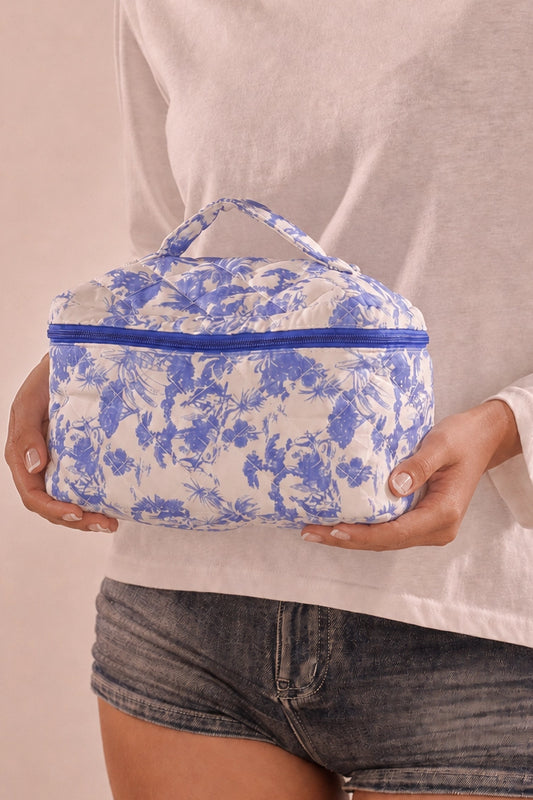 Blue Toile Makeup Pouch