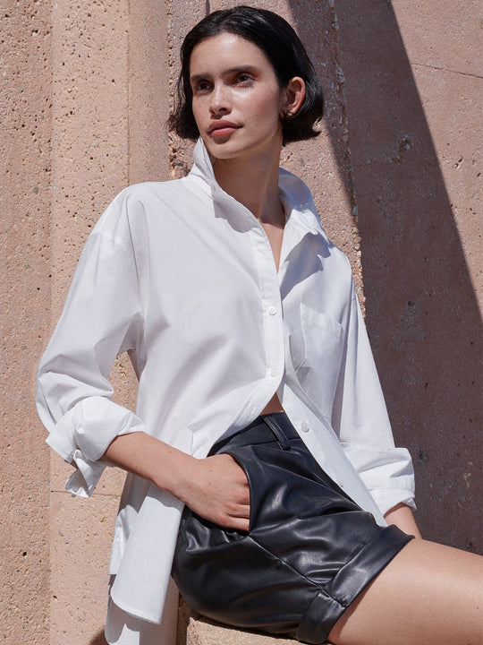 Slit Back Tunic in White