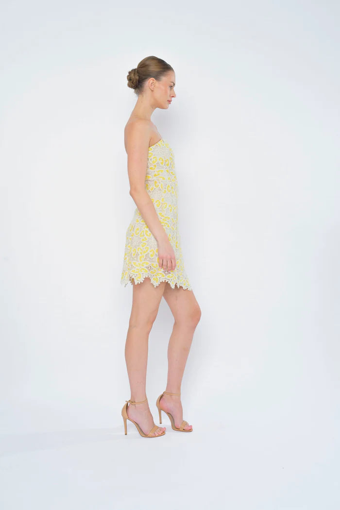 FINAL SALE Selima Dress in Yellow Daisy