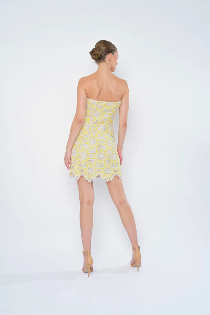 FINAL SALE Selima Dress in Yellow Daisy