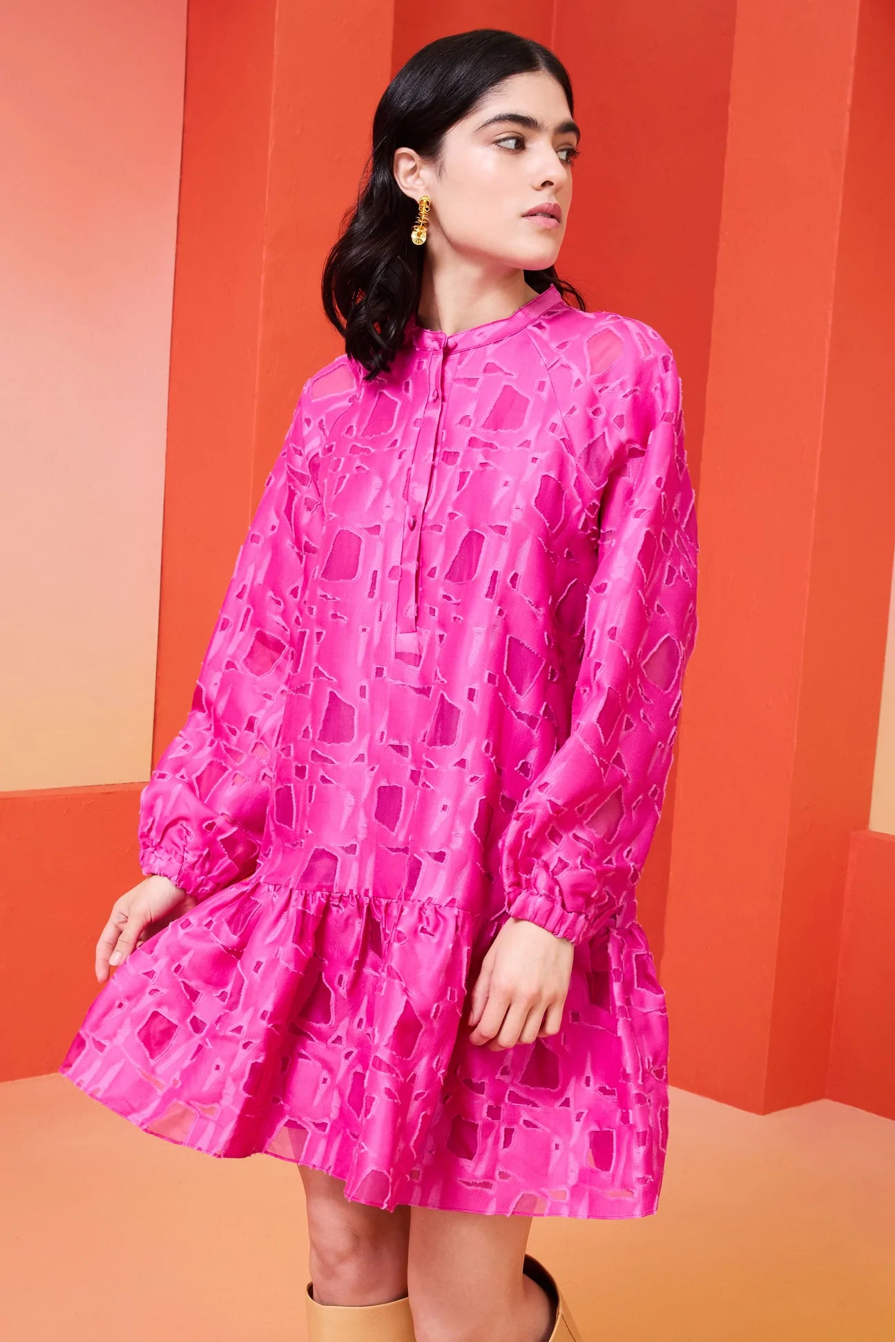 Retta Dress in Raspberry