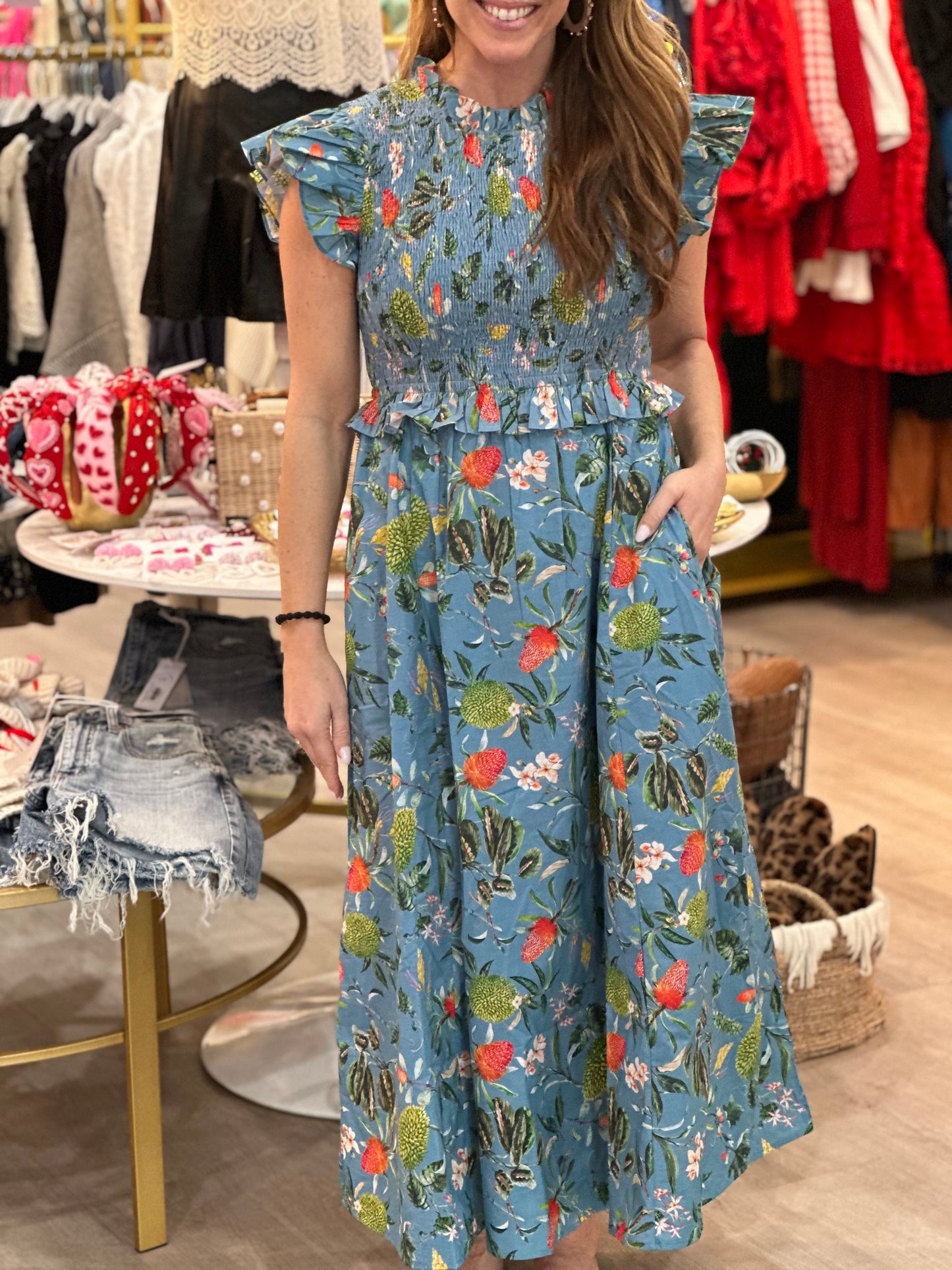 Lila Dress in Tropical Mist