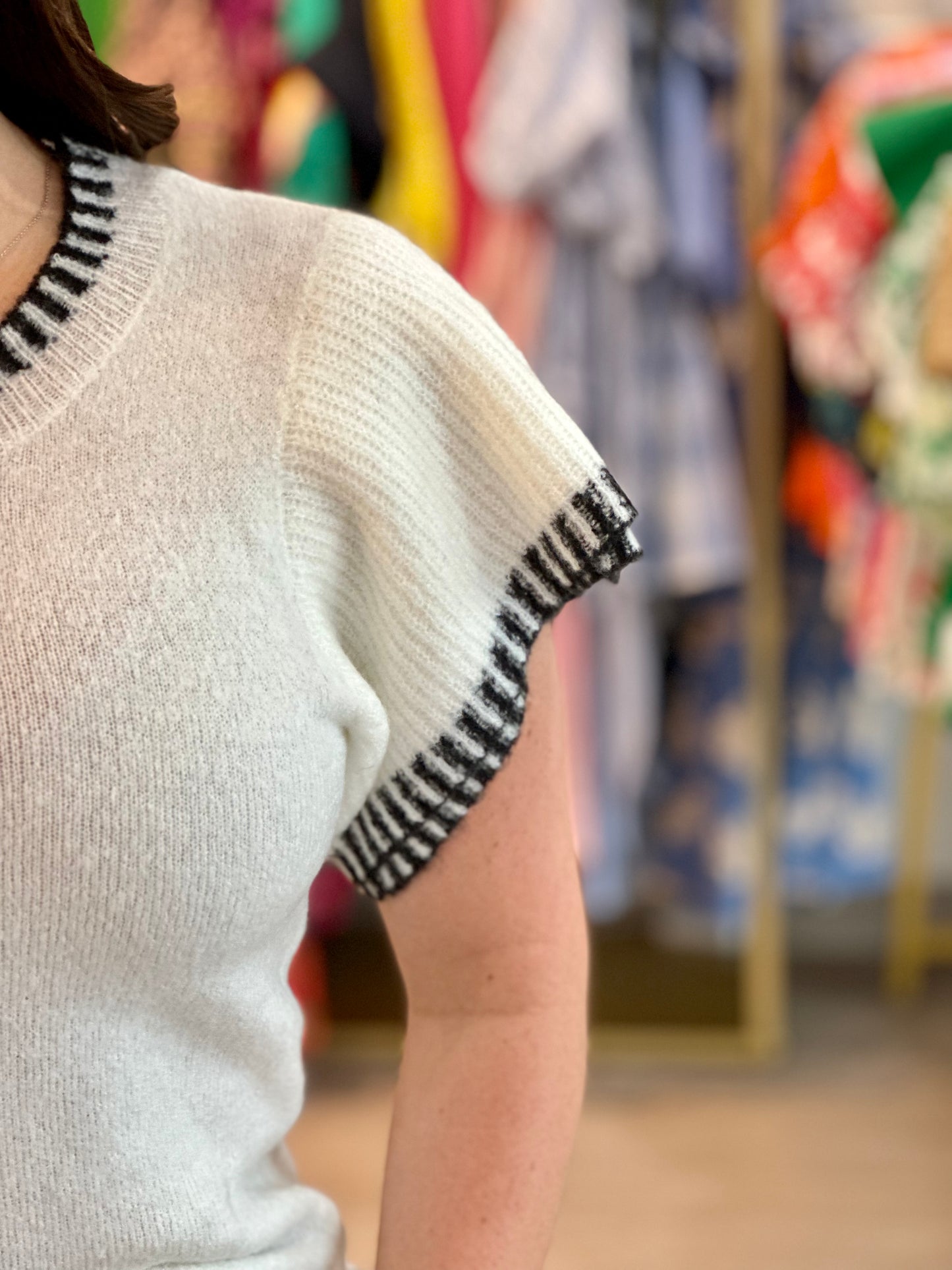Paige Layered Sleeve Sweater in Cream