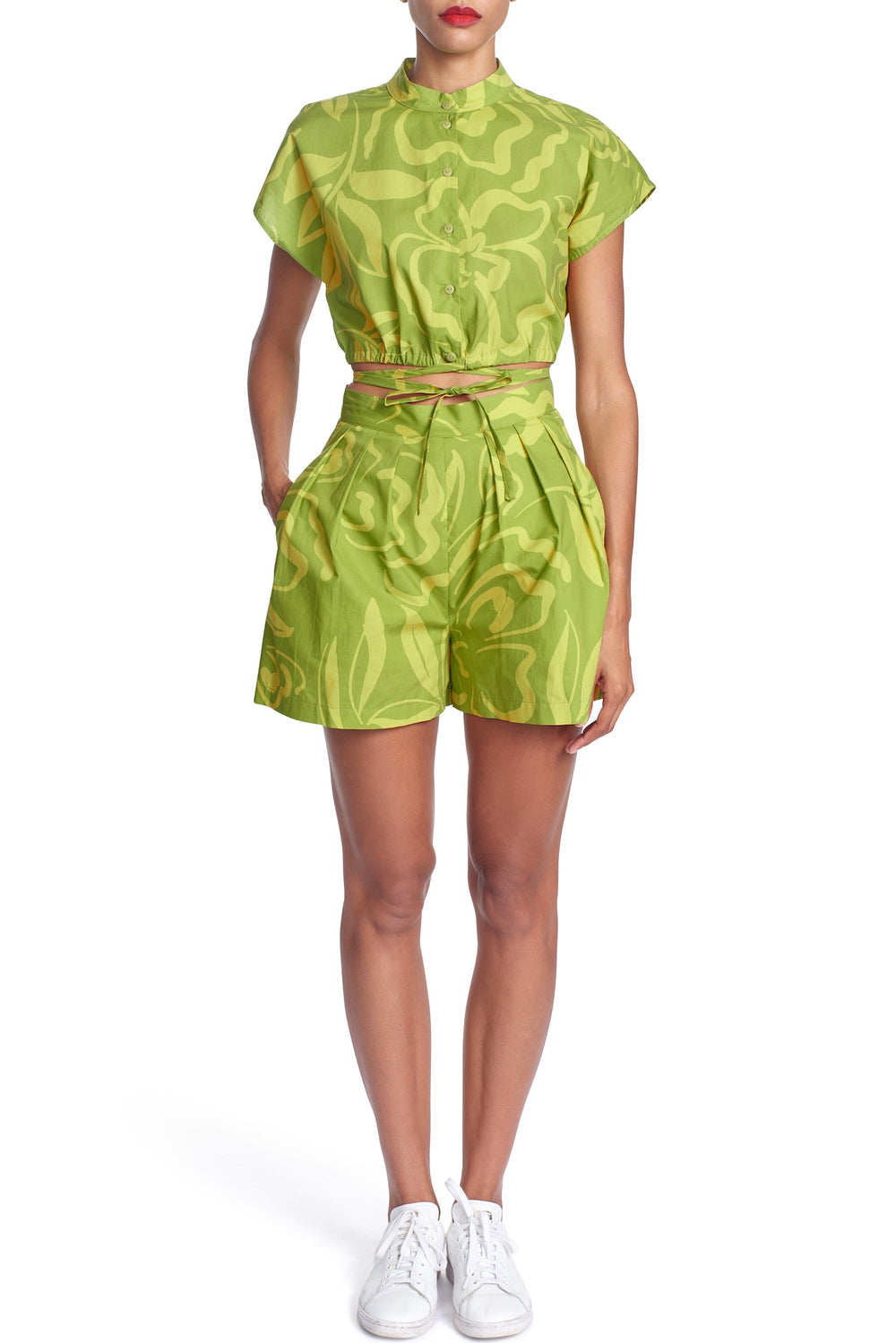 Everly Short in Spring Greens