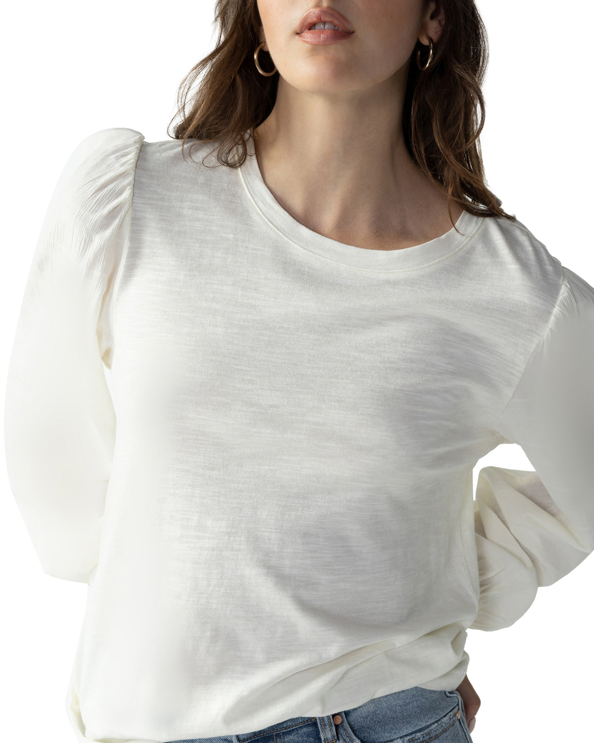 Wonderland Puff Sleeve Tee in Ivory