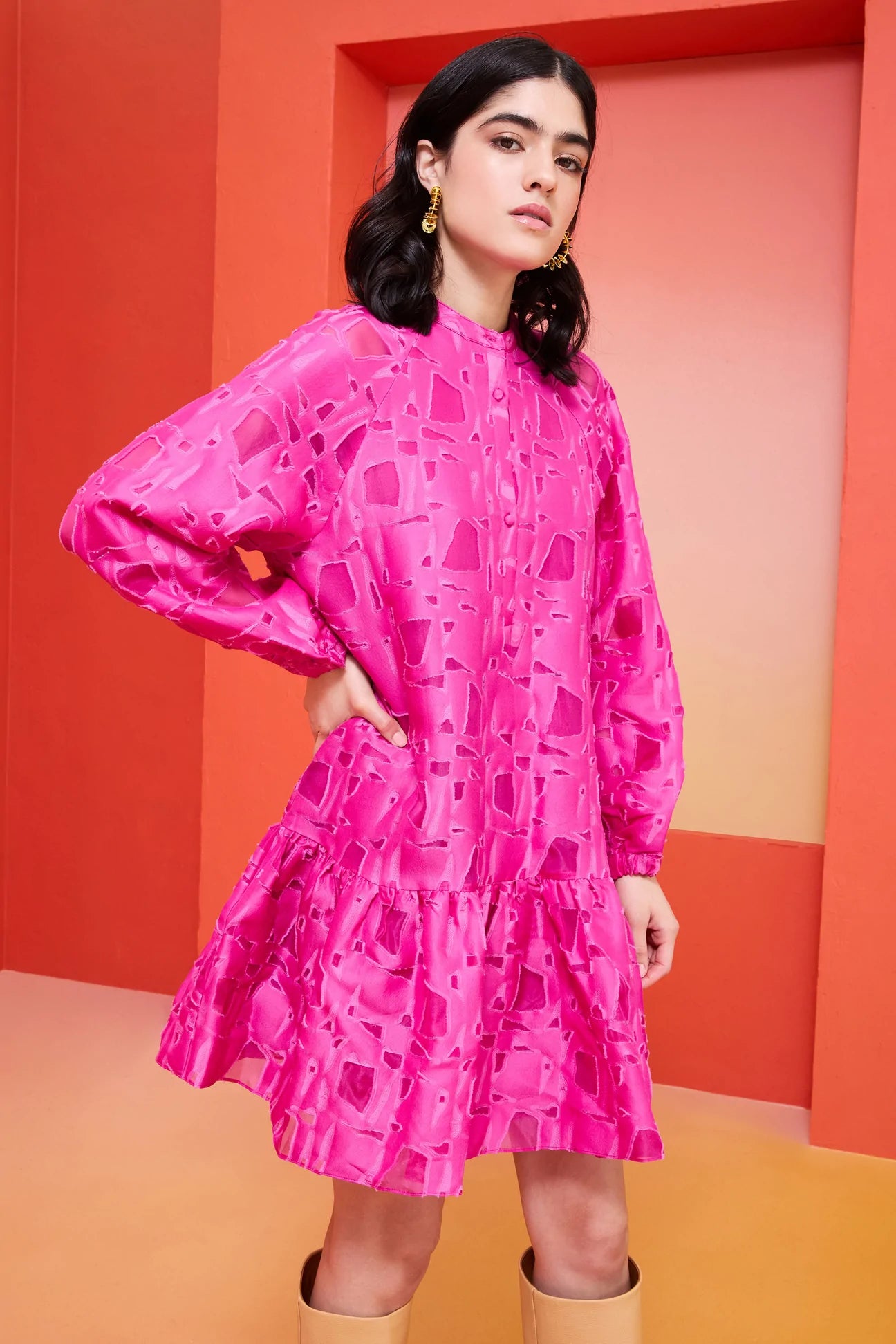 Retta Dress in Raspberry