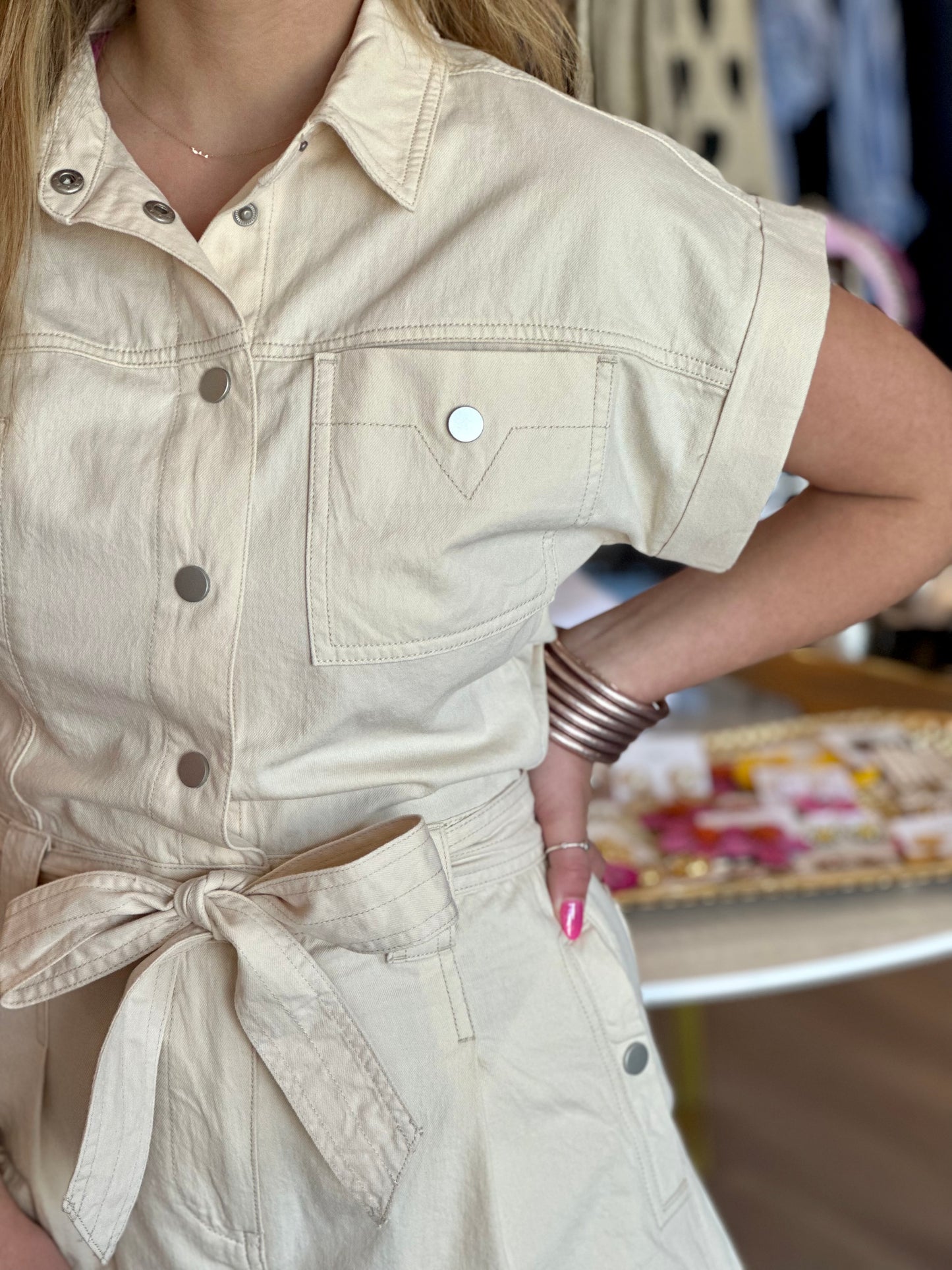 Iris Romper in Creme