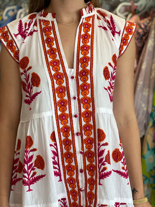 Nina Dress in Coral Pink