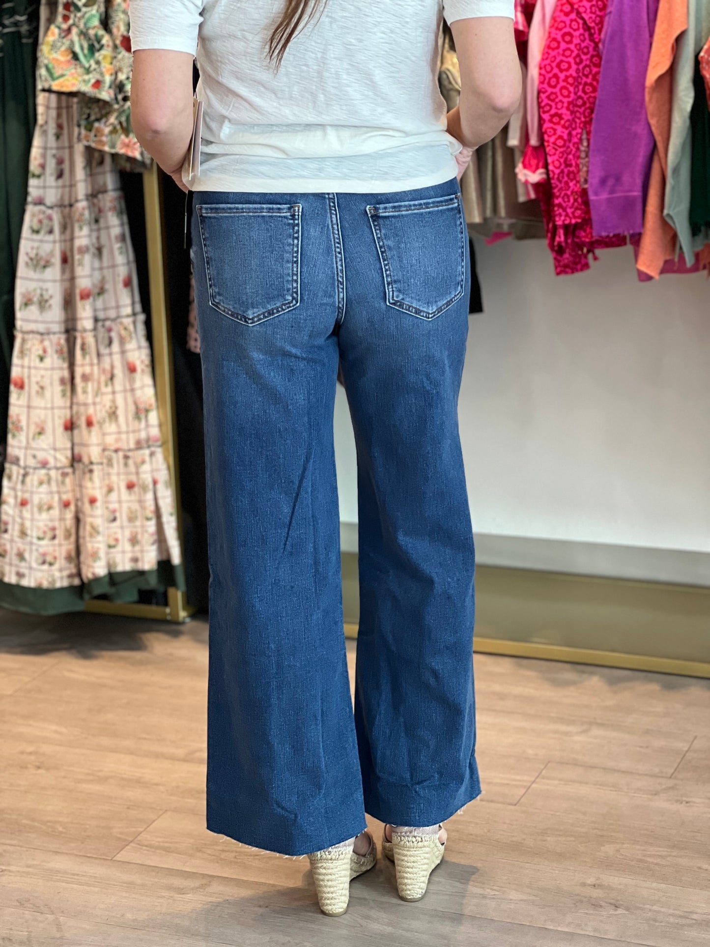 Meg High Rise Flare Jean in Beckon