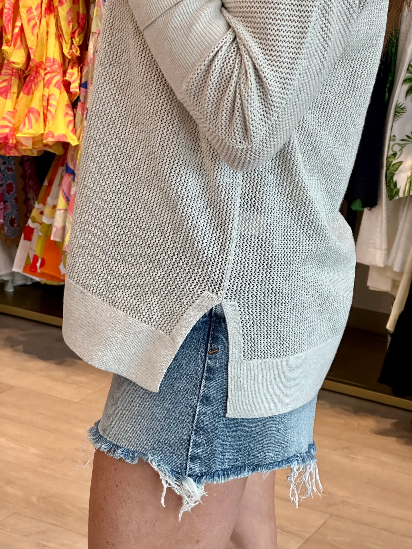 Summer V Neck Sweater in Oatmeal