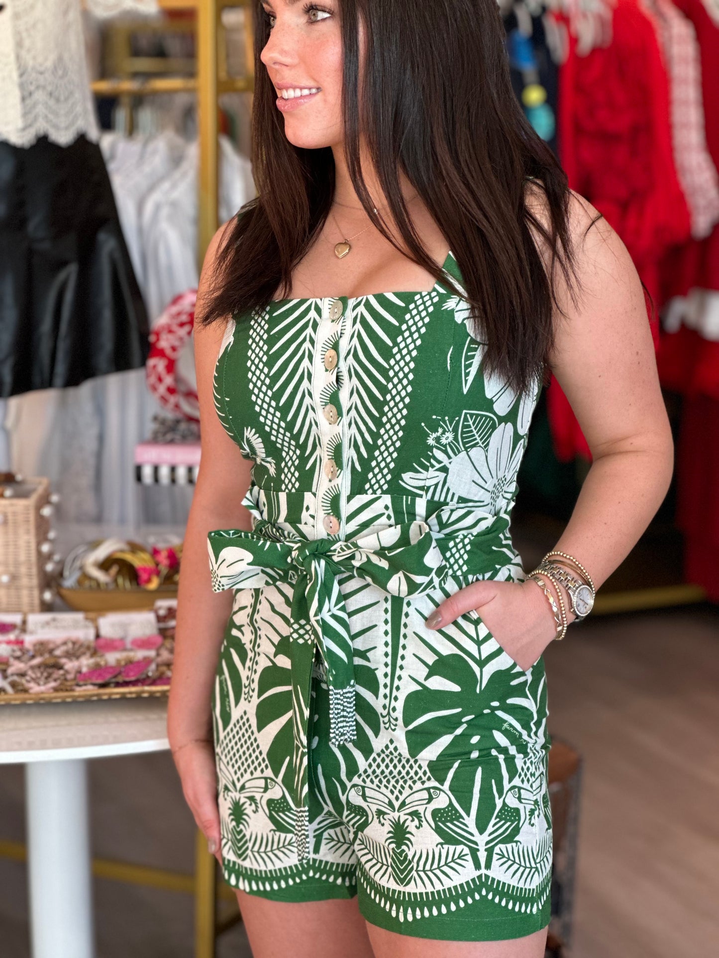 Macaw Elegance Off White Romper