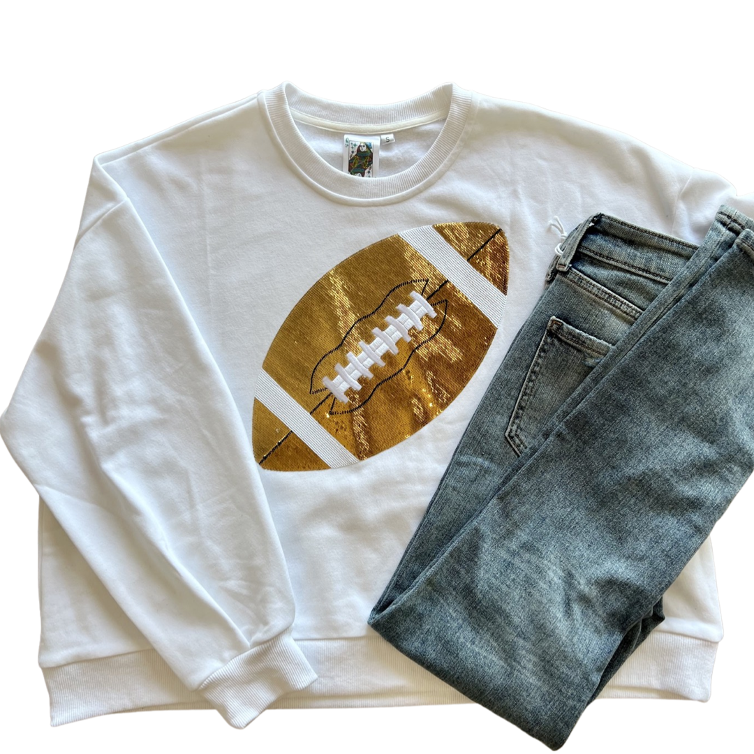 White Gold Football Sweatshirt