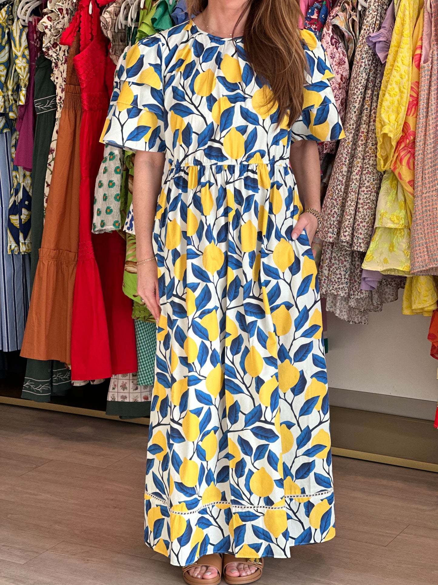 Haley Dress in Lemon