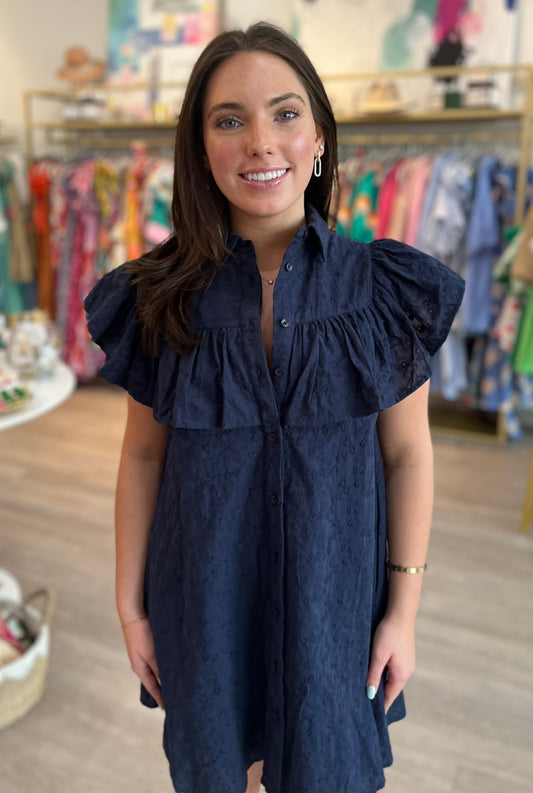The Ayla Dress in Navy