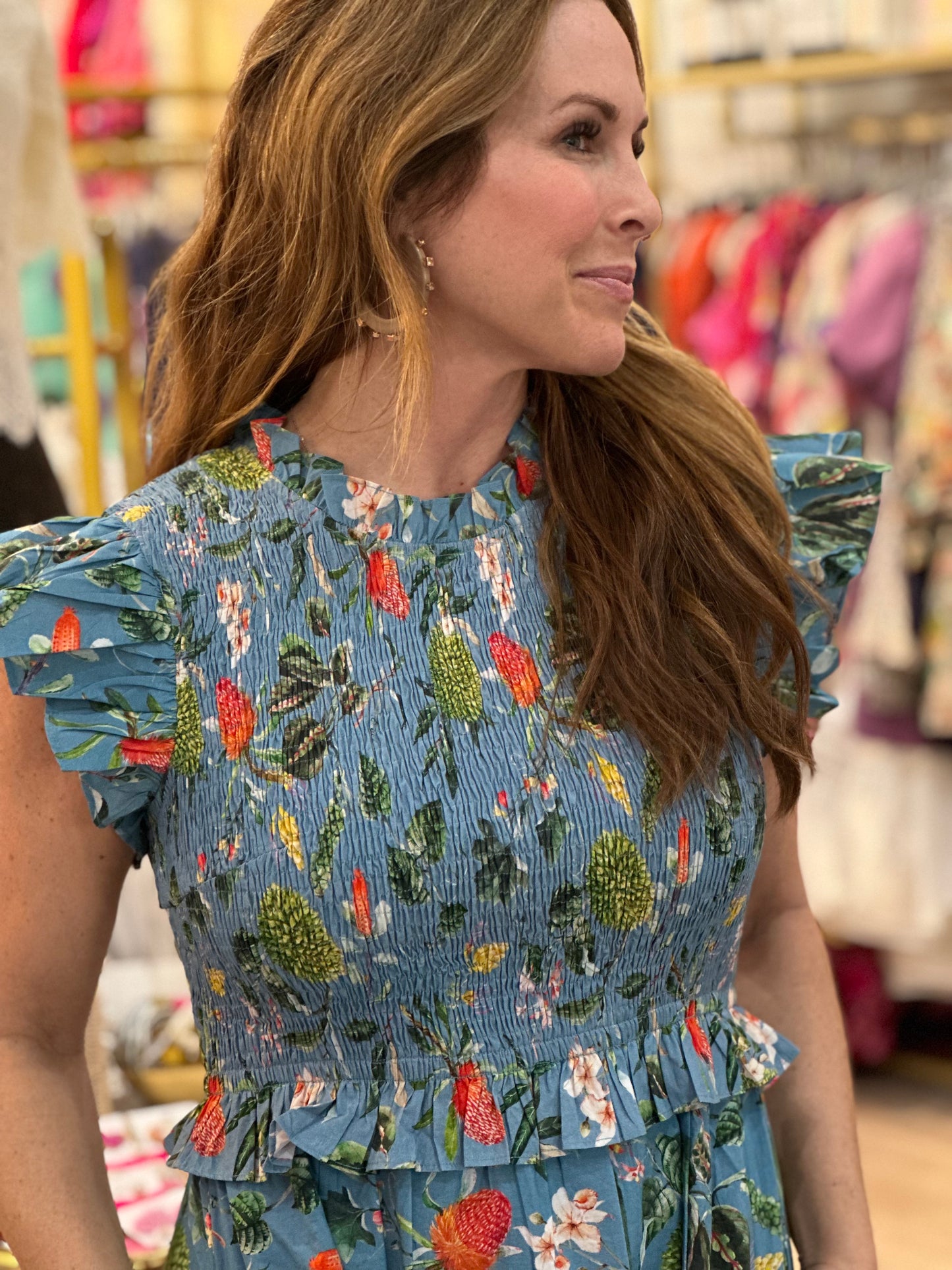 Lila Dress in Tropical Mist