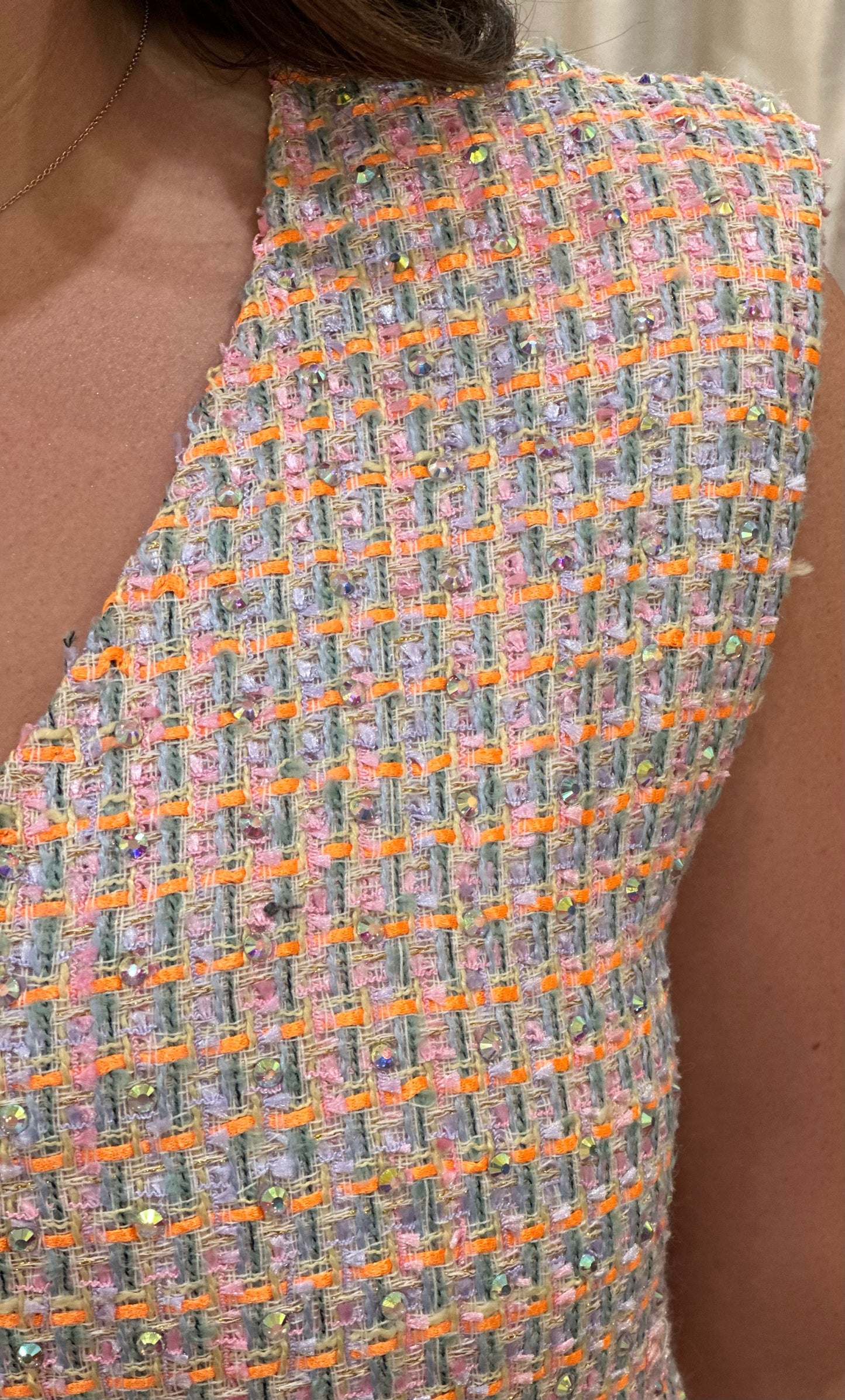 Tweed Shoulder Pad Dress