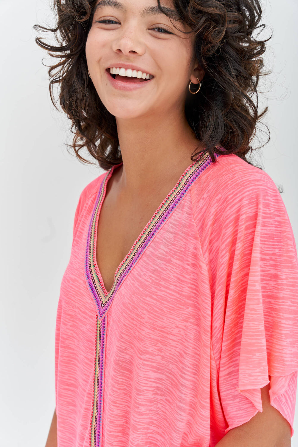 Mini Abaya Coverup in Hot Pink