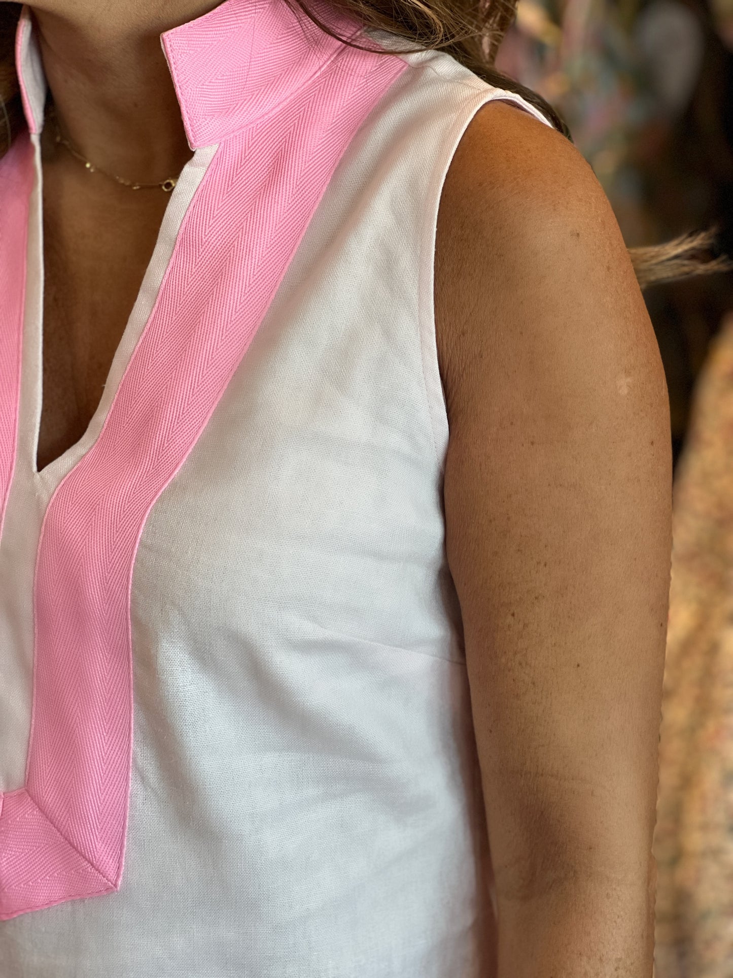 Sleeveless Classic Tunic Dress in Blush