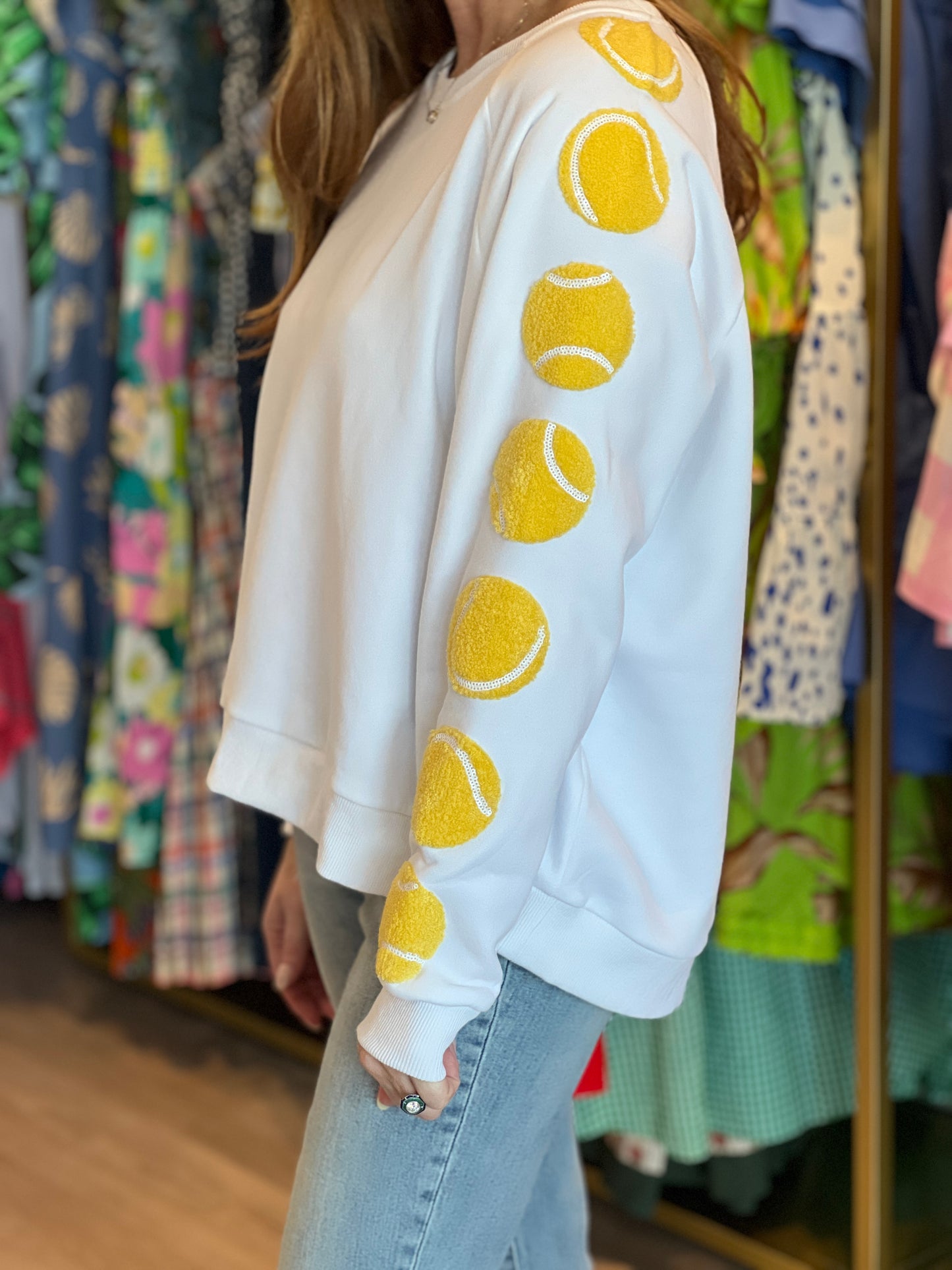 White Tennis Sweatshirt